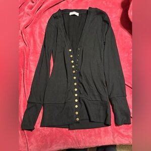 Black Button-Up Women's Sweater